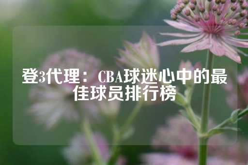 登3代理：CBA球迷心中的最佳球员排行榜